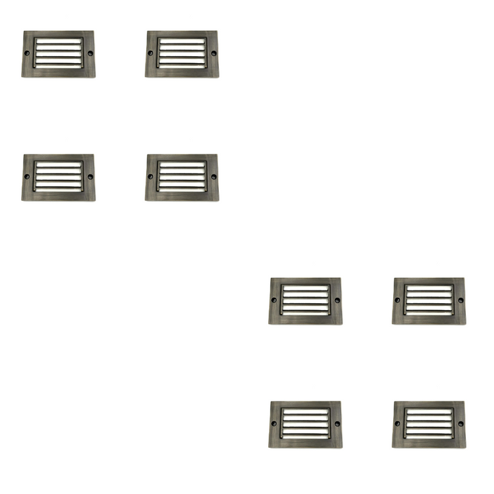 Outdoor Landscape Lighting LED 12V Low Voltage STBP07 Rein Brass Louv Mini 4x/8x/12x 2W 2700K Integrated LED Package Deck Light Low Voltage Outdoor Lighting Brass 8 Pack