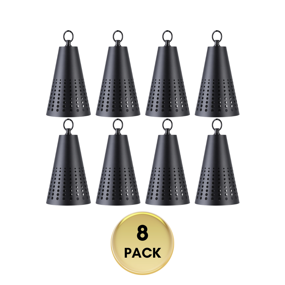 Outdoor Landscape Lighting LED 12V Low Voltage HLA04 Tiki Low Voltage Black Pendant 5W 2200K Integrated LED Aluminum Light Hanging Patio Light 8 Pack