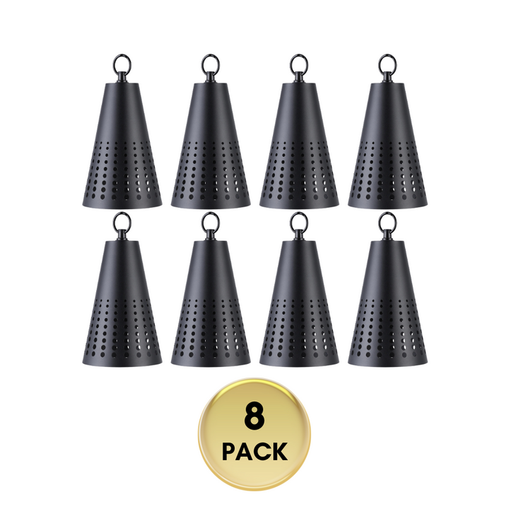 Outdoor Landscape Lighting LED 12V Low Voltage HLA04 Tiki Low Voltage Black Pendant 5W 2200K Integrated LED Aluminum Light Hanging Patio Light 8 Pack