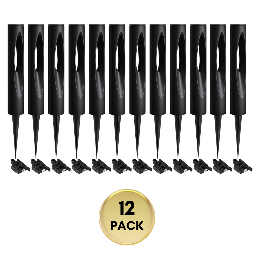 Outdoor Landscape Lighting LED 12V Low Voltage ALP52 6- and 12-Pack LED Landscape Pathway Lights Package, 3000K Warm White 4.8W Low Voltage 12V-24V AC/DC Black Bollard Outdoor Landscape Lighting IP65 Waterproof 12 Pack