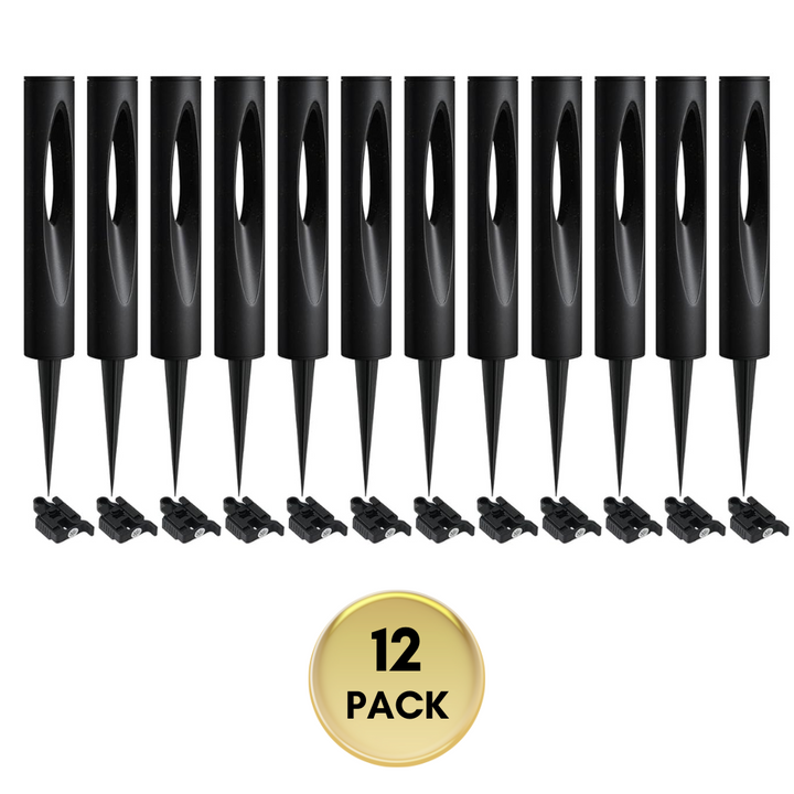 Outdoor Landscape Lighting LED 12V Low Voltage ALP52 6- and 12-Pack LED Landscape Pathway Lights Package, 3000K Warm White 4.8W Low Voltage 12V-24V AC/DC Black Bollard Outdoor Landscape Lighting IP65 Waterproof 12 Pack