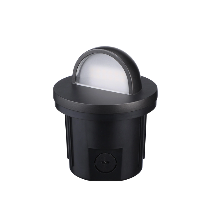 Outdoor Landscape Lighting LED 12V Low Voltage UNAL02 Primo Quarto Aluminum Round Surface Mount Half-Moon Integrated 6W 3000K LED In-Ground Well Light Low Voltage Landscape Lighting