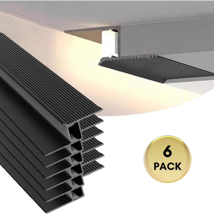 Outdoor Landscape Lighting LED 12V Low Voltage AC18 Suspended Ceiling Z-Type Aluminum Channel with 3.3FT/1M For Max Inner 13.8mm Width LED Strip Lights Pack of 6/10 6 Pack of 3.3ft (1M) Black