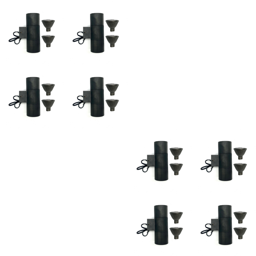 Outdoor Landscape Lighting LED 12V Low Voltage SCSP03 Stelvio Sconce Black Finish Up/Down Light 4x/8x/12x MR16 4W Dimmable 2700K Package Low Voltage Outdoor Lighting 8 Pack
