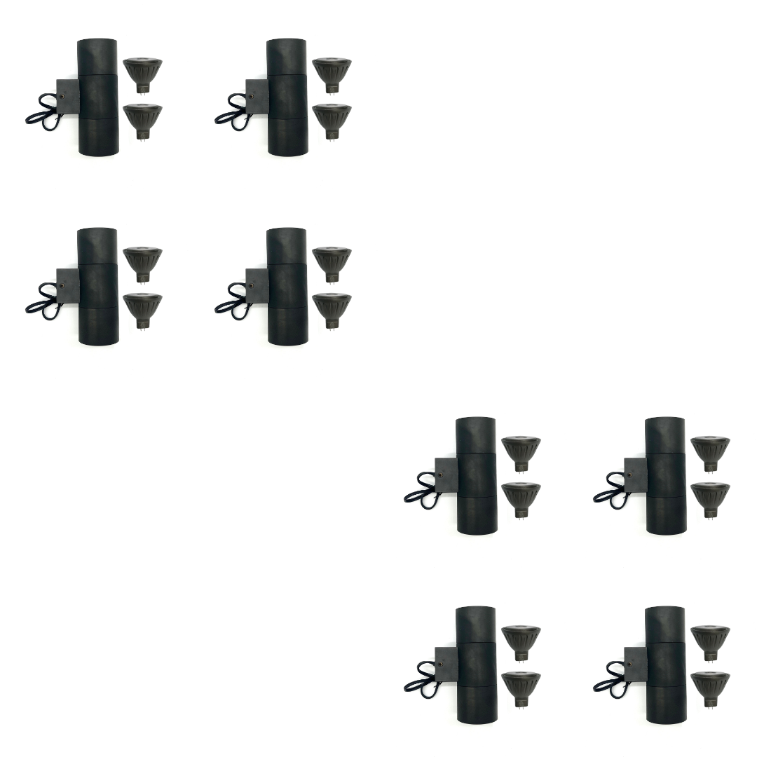 Outdoor Landscape Lighting LED 12V Low Voltage SCSP03 Stelvio Sconce Black Finish Up/Down Light 4x/8x/12x MR16 4W Dimmable 2700K Package Low Voltage Outdoor Lighting 8 Pack