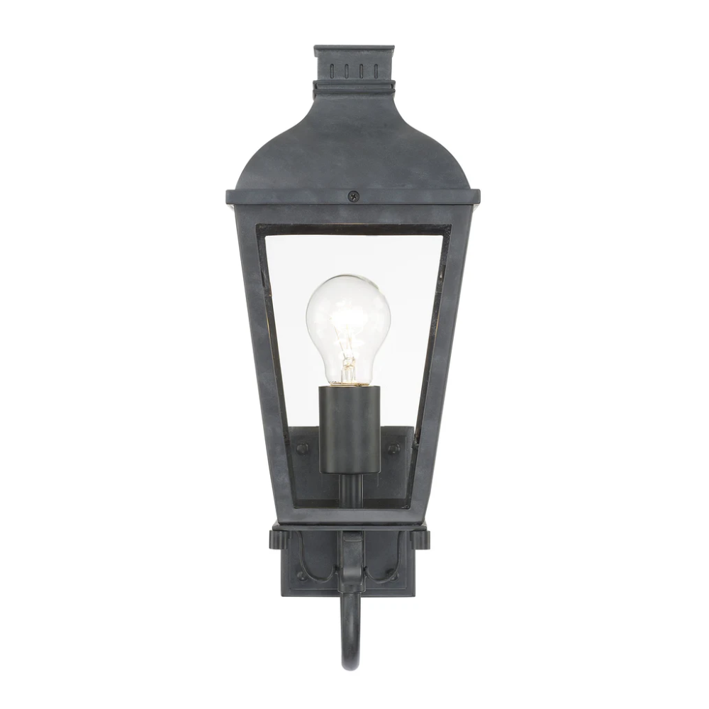 Outdoor Landscape Lighting LED 12V Low Voltage Dumont 1 Light Outdoor Sconce 6.75"x17.5" Stainless Steel and Clear Glass Graphite Metal Finish 120V 1 E26 Medium Base LED Bulb Socket for Patio, Garden, Exterior Walls