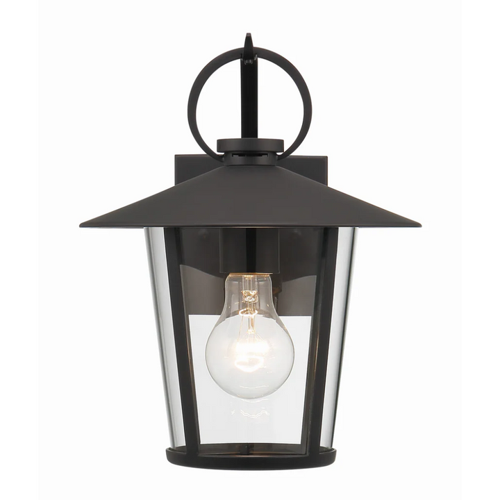 Outdoor Landscape Lighting LED 12V Low Voltage Andover 1 Light Outdoor Sconce 9"x11" Stainless Steel and Clear Glass Black Matte Finish 120V 1 E26 Medium Base LED Bulb Socket for Patio, Garden, Exterior Walls