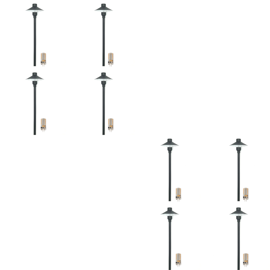 Outdoor Landscape Lighting LED 12V Low Voltage BPLP04 Rein Brown Brass Path Light 4x/8x/12x G4 2W Dimmable 2700K Package Low Voltage Outdoor Lighting 8 Pack