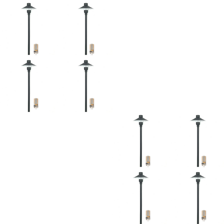 Outdoor Landscape Lighting LED 12V Low Voltage BPLP04 Rein Brown Brass Path Light 4x/8x/12x G4 2W Dimmable 2700K Package Low Voltage Outdoor Lighting 8 Pack