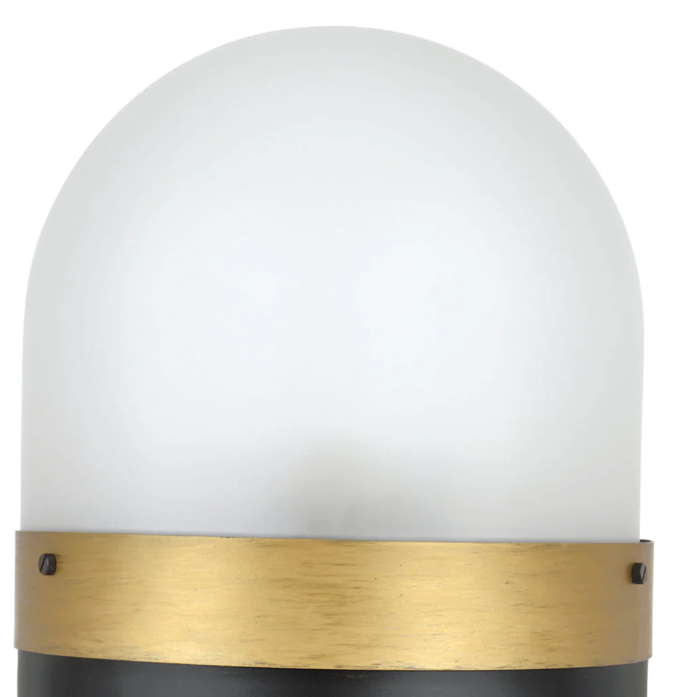 Outdoor Landscape Lighting LED 12V Low Voltage Brian Patrick Flynn Capsule 3 Light Outdoor Post Light 12.25"x23.25" Stainless Steel and Glass Matte Black with Textured Gold Finish 120V 3 E26 Medium Base LED Bulb Sockets Casual Farmhouse Lantern for Patio, Garden, Exterior Posts