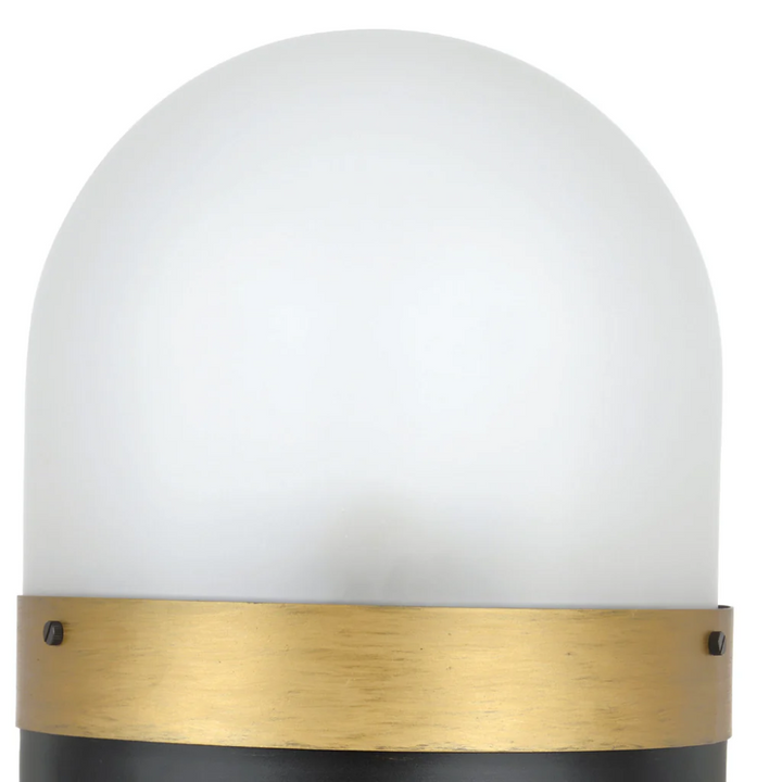 Outdoor Landscape Lighting LED 12V Low Voltage Brian Patrick Flynn Capsule 3 Light Outdoor Post Light 12.25"x23.25" Stainless Steel and Glass Matte Black with Textured Gold Finish 120V 3 E26 Medium Base LED Bulb Sockets Casual Farmhouse Lantern for Patio, Garden, Exterior Posts