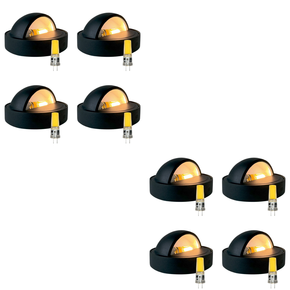 Outdoor Landscape Lighting LED 12V Low Voltage STB09 4x/8x/12x Package LED Brass 3.42" Round Deck Light Surface Mount 12V Low Voltage Landscape Lighting 3W 3000K Bulb 8 Pack Dark Brass