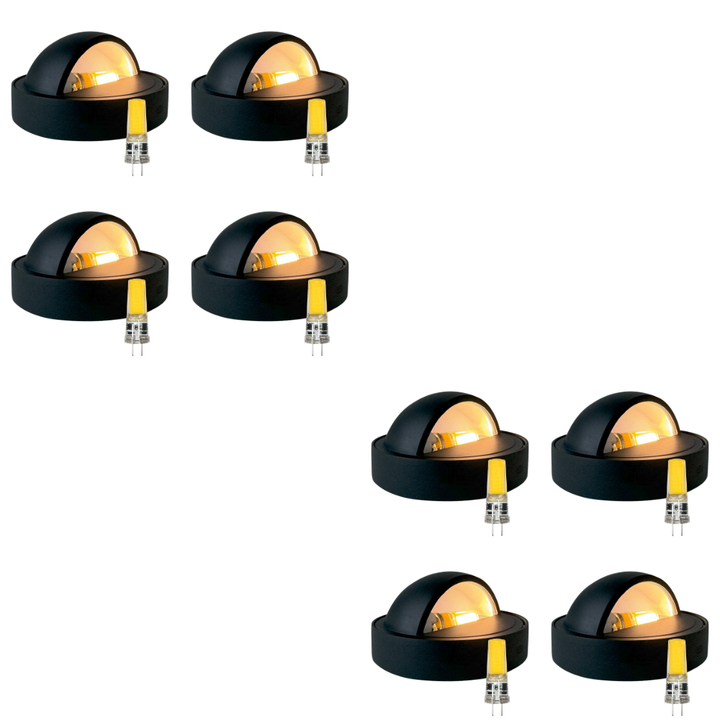 Outdoor Landscape Lighting LED 12V Low Voltage STB09 4x/8x/12x Package LED Brass 3.42" Round Deck Light Surface Mount 12V Low Voltage Landscape Lighting 3W 3000K Bulb 8 Pack Dark Brass