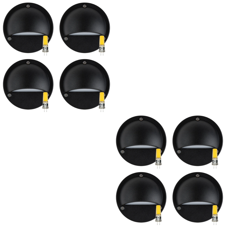Outdoor Landscape Lighting LED 12V Low Voltage STA09 4x/8x/12x Package LED Round Aluminum Deck Light Surface Mount 12V Low Voltage Landscape Lighting with 3W 3000K Bulbs