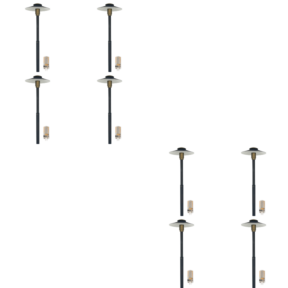 Outdoor Landscape Lighting LED 12V Low Voltage BPLP06 Stelvio Black Brass Adjustable Path Light 4x/8x/12x G4 2W Dimmable 2700K Package Low Voltage Outdoor Lighting 8 Pack