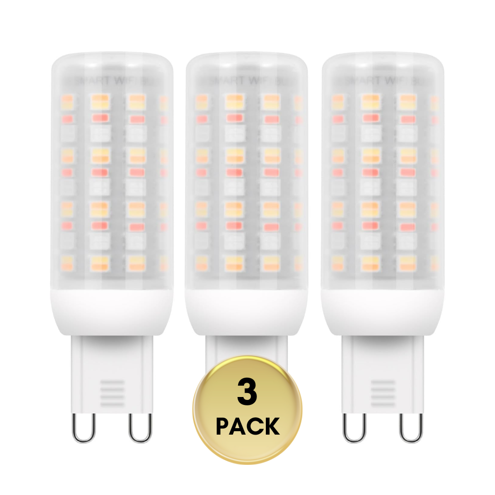 Outdoor Landscape Lighting LED 12V Low Voltage RGBCW G9 4W Smart WI-FI Control LED Light Bulb 2/3 Pack, Energy Saving RGBCW Color Changing 2700K-6500K High Voltage 120V Outdoor LED Bulb Compatible with Alexa and Google Assistant 3 Pack Frosted White