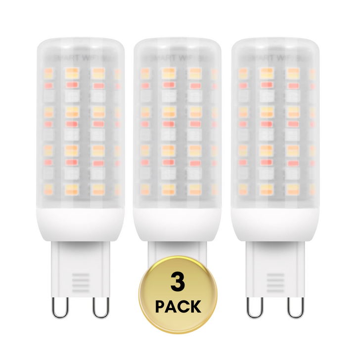 Outdoor Landscape Lighting LED 12V Low Voltage RGBCW G9 4W Smart WI-FI Control LED Light Bulb 2/3 Pack, Energy Saving RGBCW Color Changing 2700K-6500K High Voltage 120V Outdoor LED Bulb Compatible with Alexa and Google Assistant 3 Pack Frosted White