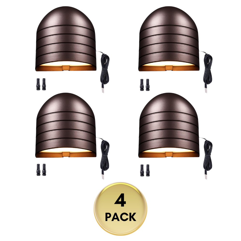 Outdoor Landscape Lighting LED 12V Low Voltage DLA08 5W 250LM Low Voltage 12V-24V 5CCT 2700K/3000K/3500K/4000K/5000K Integrated LED Outdoor Fence Deck Down Light Package, Step Patio Landscape Lights 4 Pack Bronze