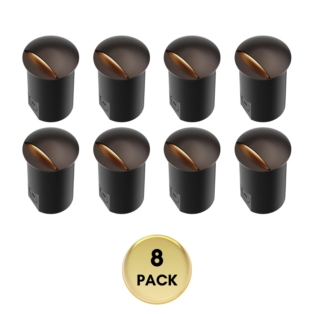Outdoor Landscape Lighting LED 12V Low Voltage UNAL03 5W 3000K 150LM Bronze Aluminum Half-Moon LED Surface Mount Well Light – 12V Low Voltage Landscape Lighting 8 Pack