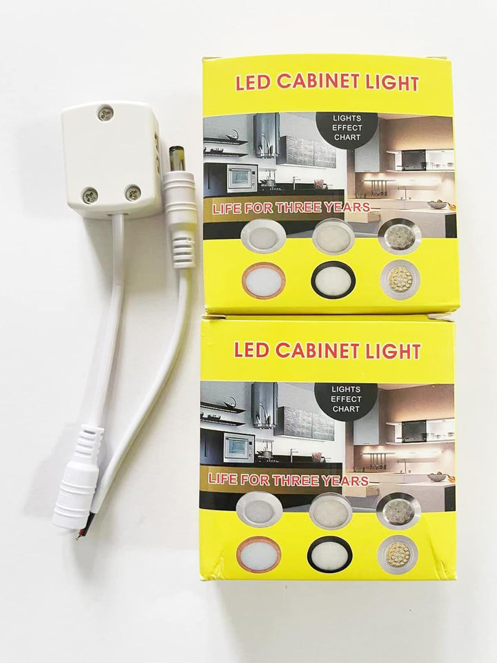 Outdoor Landscape Lighting LED 12V Low Voltage CBA02 2-Pack 12V 3W Round LED Dimmable Aluminum Recessed Cabinet Light Fixture