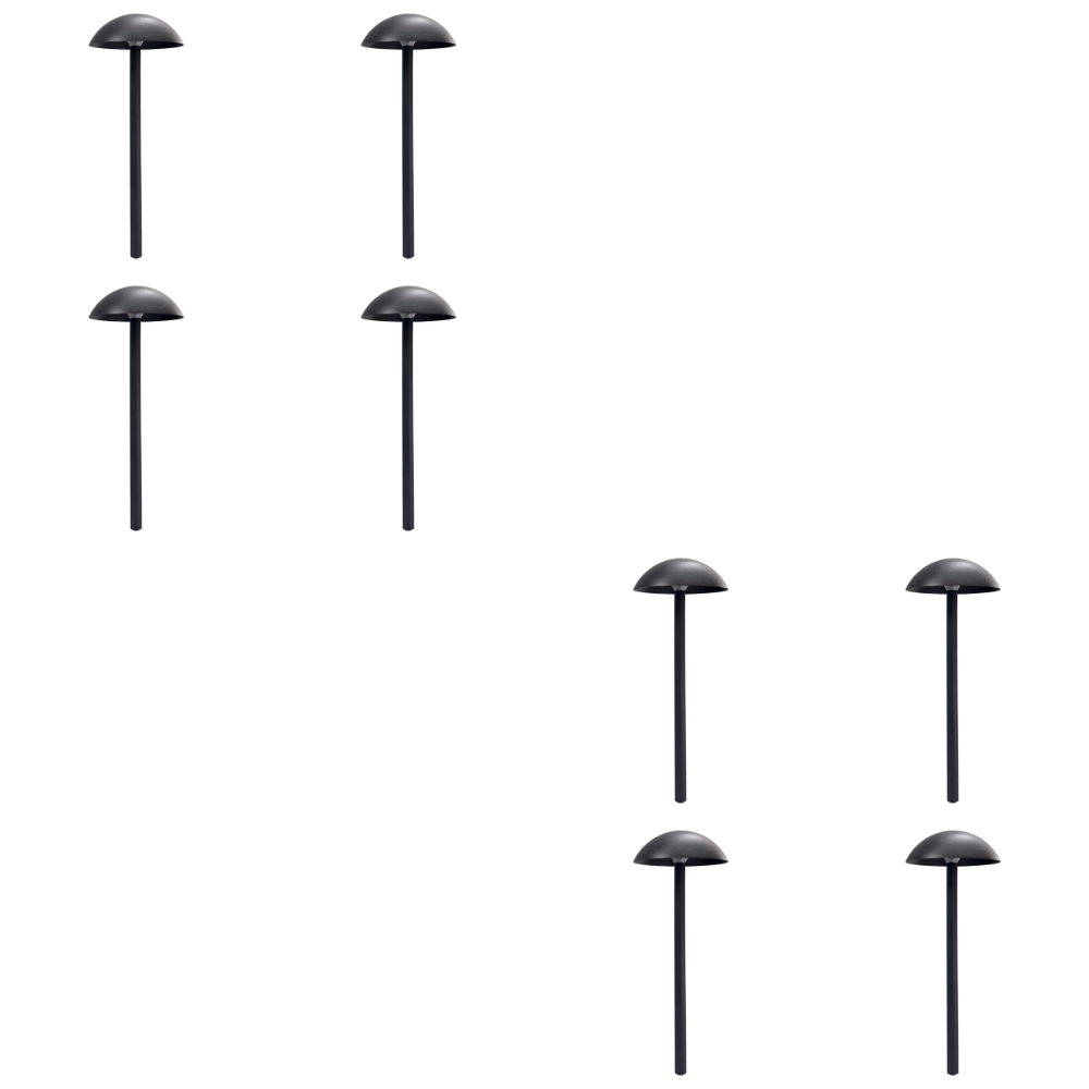 Outdoor Landscape Lighting LED 12V Low Voltage CDPA80 4x/8x/12x Package 5W 12V-24V AC/DC Low Voltage Dome-shaped Umbrella Hat 3000K Warm White Integrated LED Aluminum Path Light 8 Pack