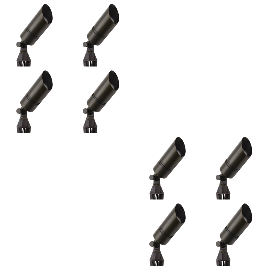 Outdoor Landscape Lighting LED 12V Low Voltage AL05B with MR16 5W 3000K 4x/8x/12x Package Low Voltage Brass Directional Spot Light Outdoor Landscape Lighting 8 Pack
