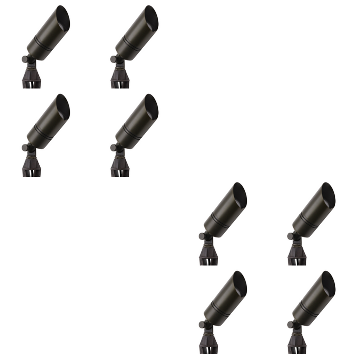 Outdoor Landscape Lighting LED 12V Low Voltage AL05B with MR16 5W 3000K 4x/8x/12x Package Low Voltage Brass Directional Spot Light Outdoor Landscape Lighting 8 Pack