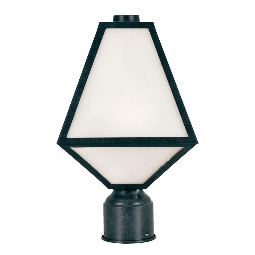 Outdoor Landscape Lighting LED 12V Low Voltage Brian Patrick Flynn Glacier 1 Light Outdoor Post Light 8"x15.5" Stainless Steel and Glass Charcoal Black Finish 120V 1 E26 Medium Base LED Bulb Socket Casual Farmhouse Lantern for Patio, Garden, Exterior Posts