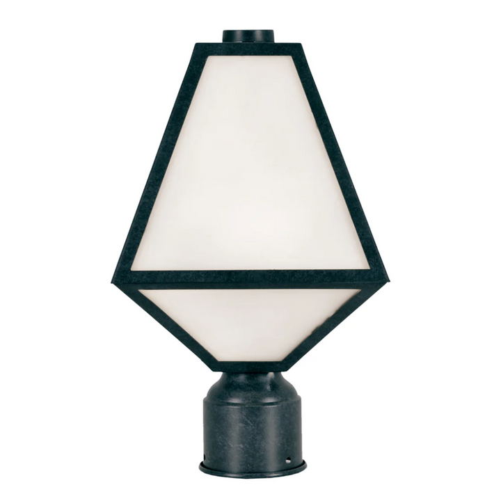 Outdoor Landscape Lighting LED 12V Low Voltage Brian Patrick Flynn Glacier 1 Light Outdoor Post Light 8"x15.5" Stainless Steel and Glass Charcoal Black Finish 120V 1 E26 Medium Base LED Bulb Socket Casual Farmhouse Lantern for Patio, Garden, Exterior Posts