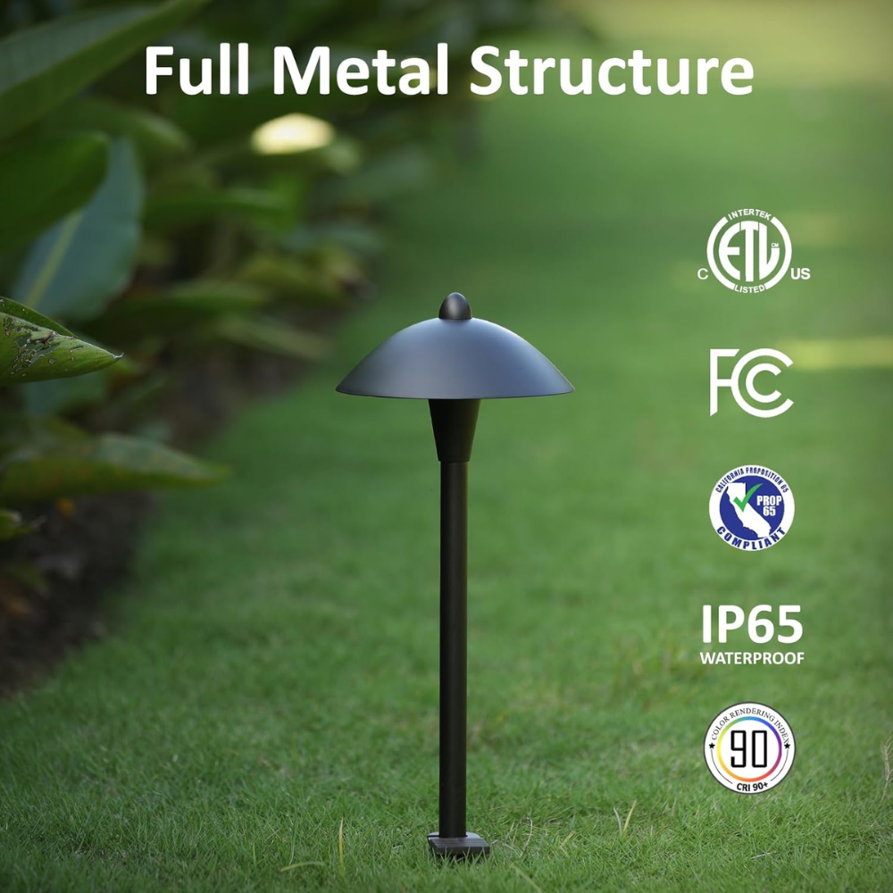 Outdoor Landscape Lighting LED 12V Low Voltage ALPCC10 6-Pack 5W Selectable 5CCT 2200K/2700K/3000K/4000K/5000K LED Landscape Bronze Pathway Light Package, 12V-24V AC/DC Low Voltage Path Lights