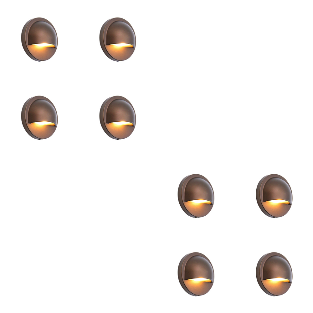 Outdoor Landscape Lighting LED 12V Low Voltage IDL02 4x/8x/12x Package Aluminum Round Surface Mount 2700K Warm White Integrated LED Deck Light Low Voltage Landscape Lighting 8 Pack