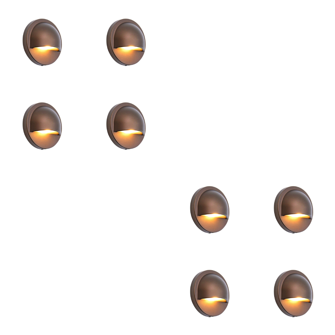 Outdoor Landscape Lighting LED 12V Low Voltage IDL02 4x/8x/12x Package Aluminum Round Surface Mount 2700K Warm White Integrated LED Deck Light Low Voltage Landscape Lighting 8 Pack