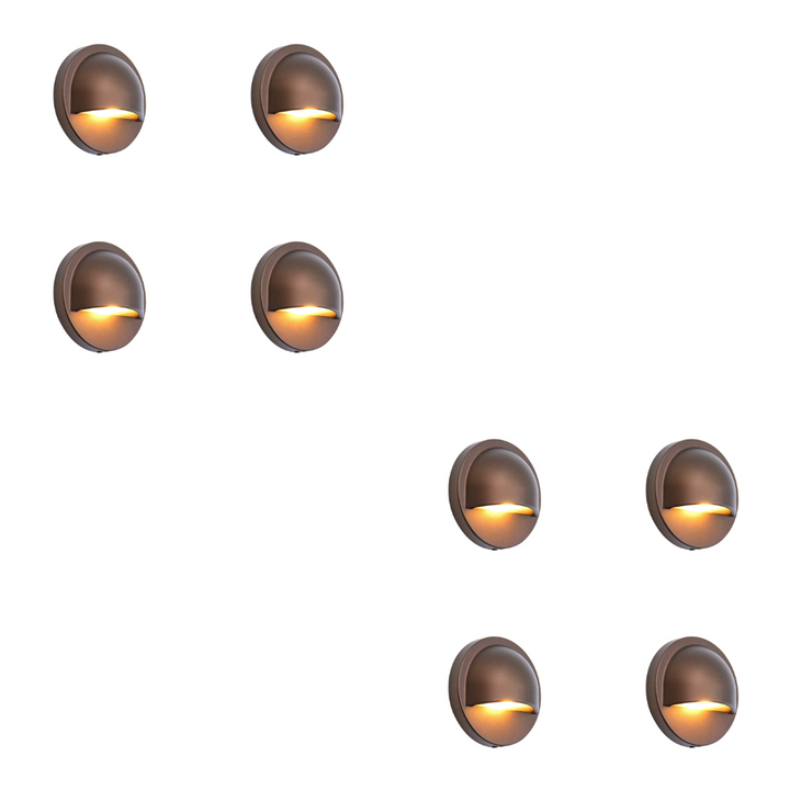 Outdoor Landscape Lighting LED 12V Low Voltage IDL02 4x/8x/12x Package Aluminum Round Surface Mount 2700K Warm White Integrated LED Deck Light Low Voltage Landscape Lighting 8 Pack