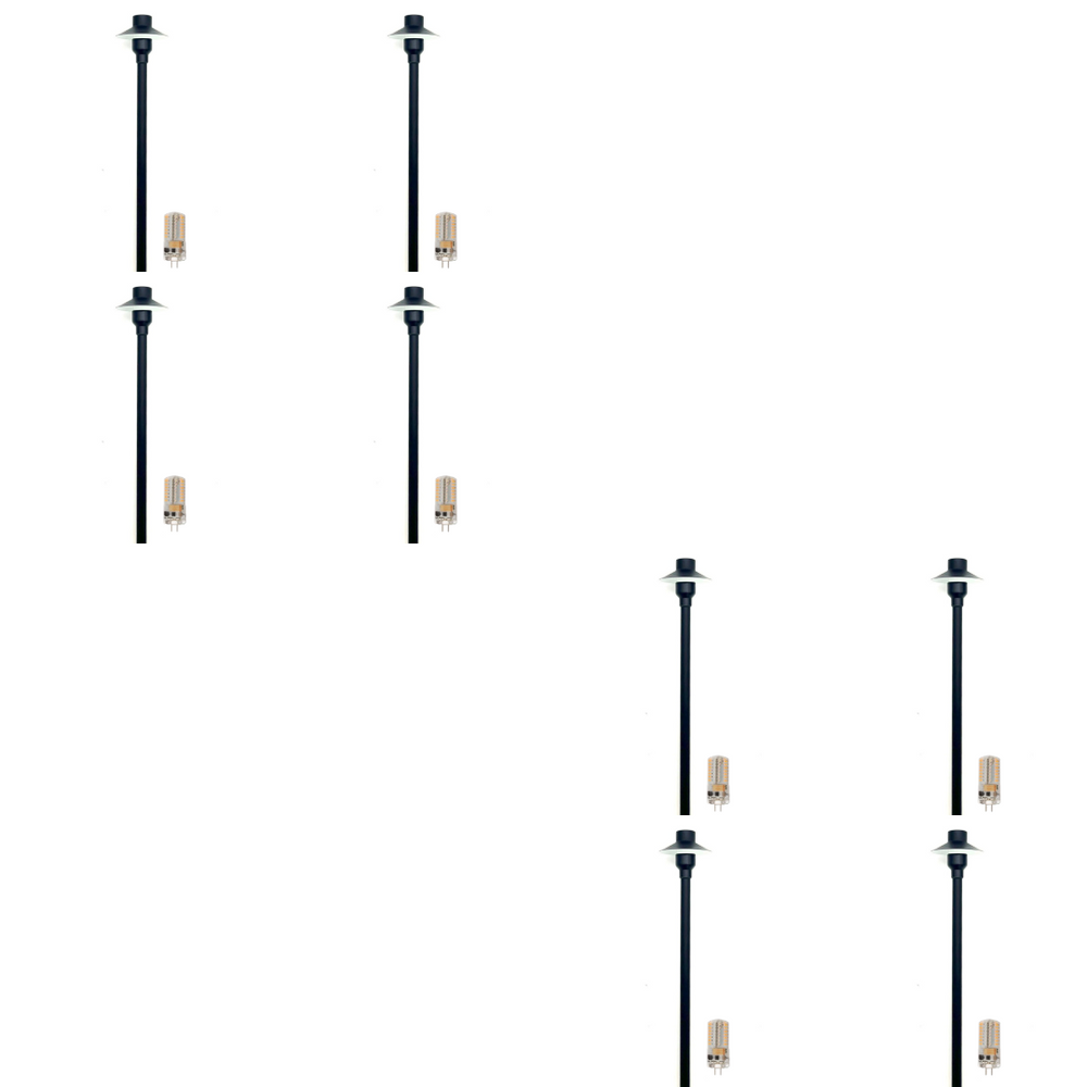 Outdoor Landscape Lighting LED 12V Low Voltage BPLP09 Tulay SH 18" Black Brass Path Light 4x/8x/12x G4 2W Dimmable 2700K Package Low Voltage Outdoor Lighting 8 Pack
