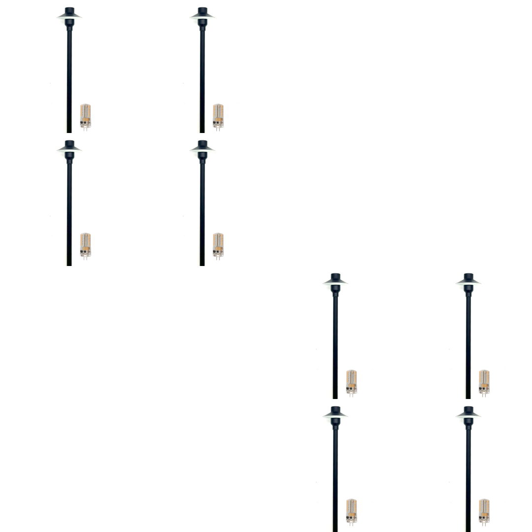 Outdoor Landscape Lighting LED 12V Low Voltage BPLP09 Tulay SH 18" Black Brass Path Light 4x/8x/12x G4 2W Dimmable 2700K Package Low Voltage Outdoor Lighting 8 Pack