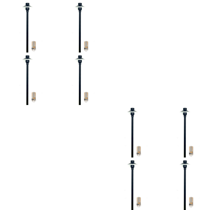 Outdoor Landscape Lighting LED 12V Low Voltage BPLP09 Tulay SH 18" Black Brass Path Light 4x/8x/12x G4 2W Dimmable 2700K Package Low Voltage Outdoor Lighting 8 Pack