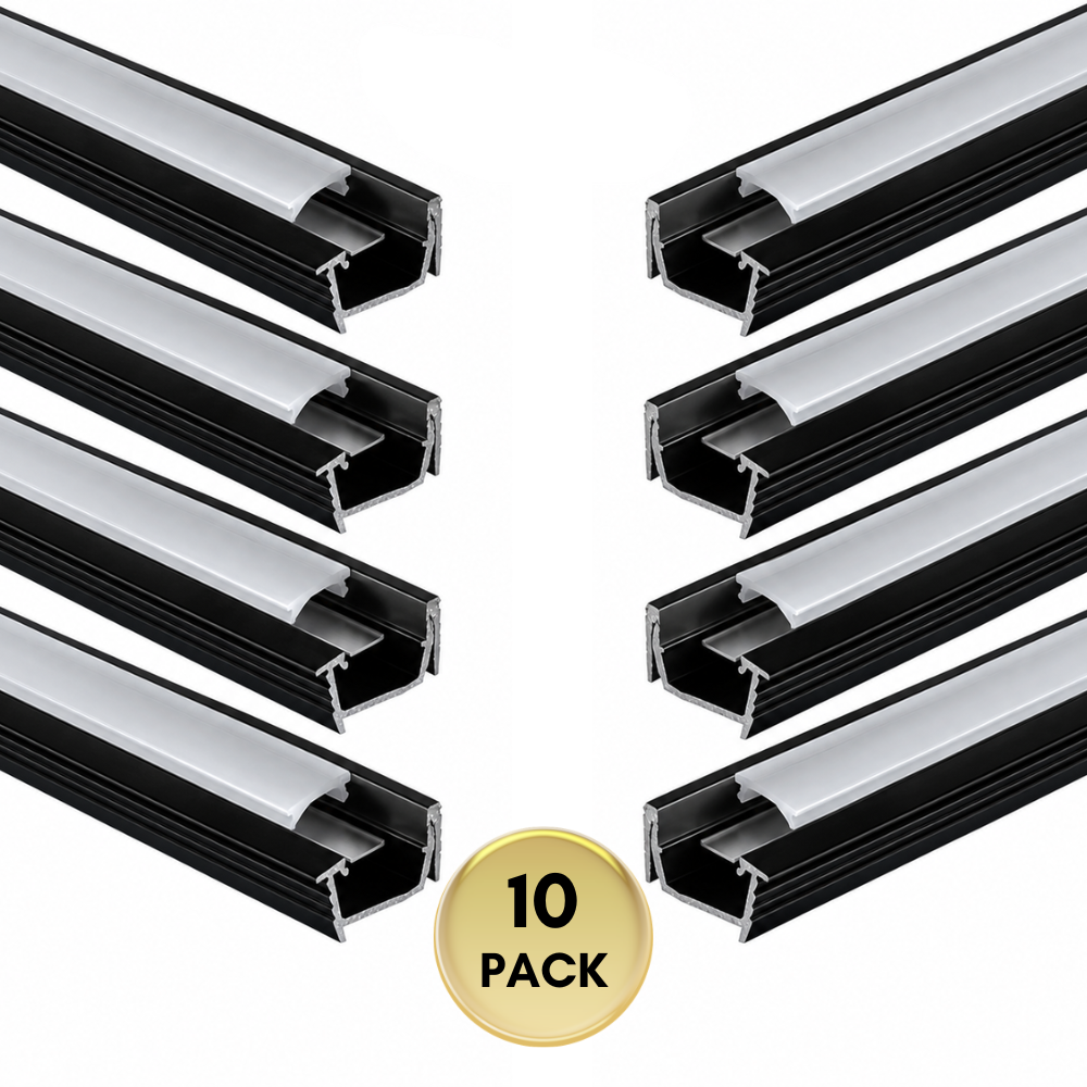 AP42 8 ft Aluminum Channel 0.78″ (W)  x .0.45″ (H) for LED Strip Light with Cover and End Caps | 25 Pack