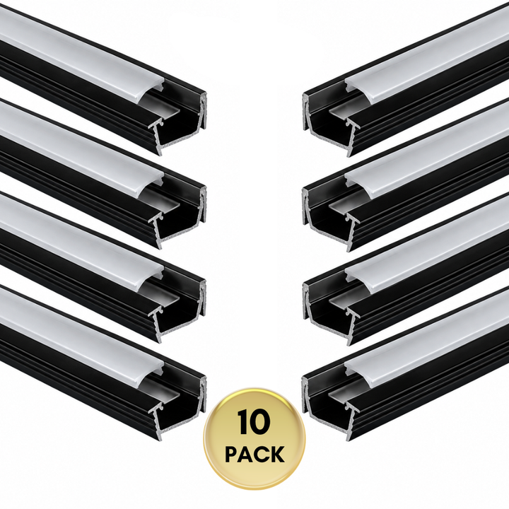 AP42 8 ft Aluminum Channel 0.78″ (W)  x .0.45″ (H) for LED Strip Light with Cover and End Caps | 25 Pack