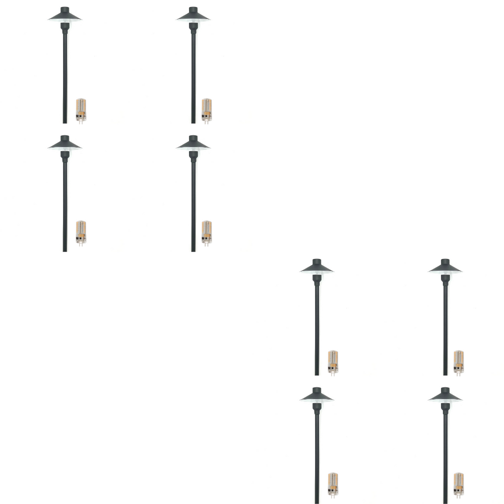 Outdoor Landscape Lighting LED 12V Low Voltage BPLP08 Tulay BH 18" Black Brass Path Light 4x/8x/12x G4 2W Dimmable 2700K Package Low Voltage Landscape Lighting 8 Pack