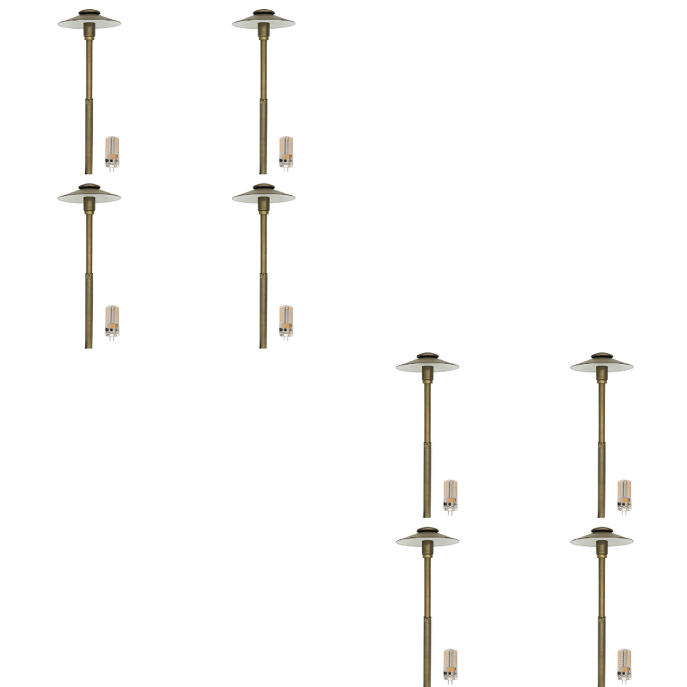 Outdoor Landscape Lighting LED 12V Low Voltage BPLP06 Stelvio Antique Brass 4x/8x/12x G4 2W Dimmable 2700K Package Adjustable Path Light Low Voltage Outdoor Lighting 8 Pack