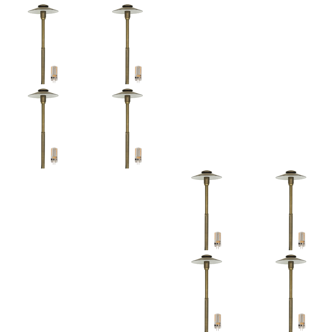 Outdoor Landscape Lighting LED 12V Low Voltage BPLP06 Stelvio Antique Brass 4x/8x/12x G4 2W Dimmable 2700K Package Adjustable Path Light Low Voltage Outdoor Lighting 8 Pack