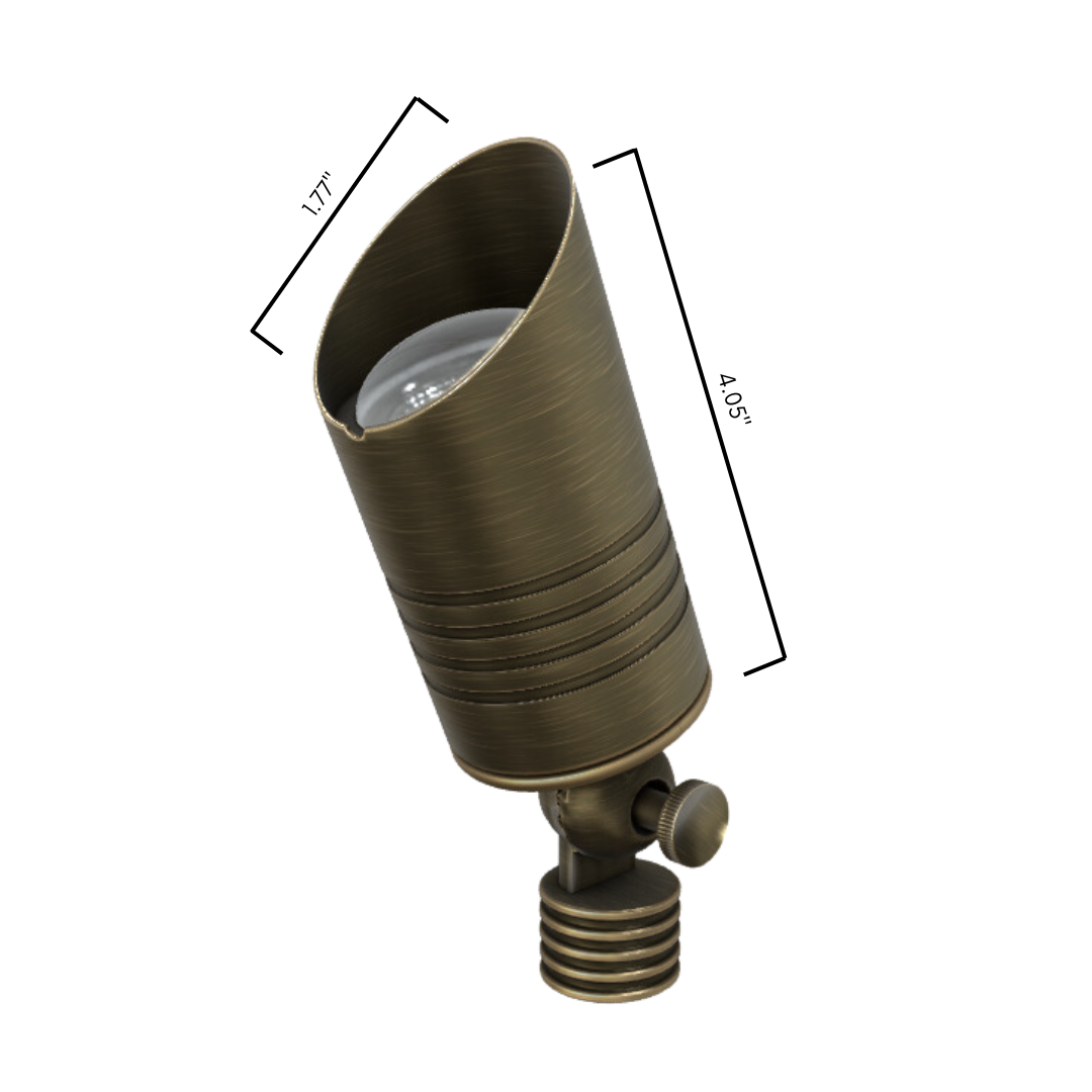 Outdoor Landscape Lighting LED 12V Low Voltage RAL8100 x20 Package Mini Brass Accent Light Low Voltage LED Outdoor Landscape Spotlight [FINAL SALE]
