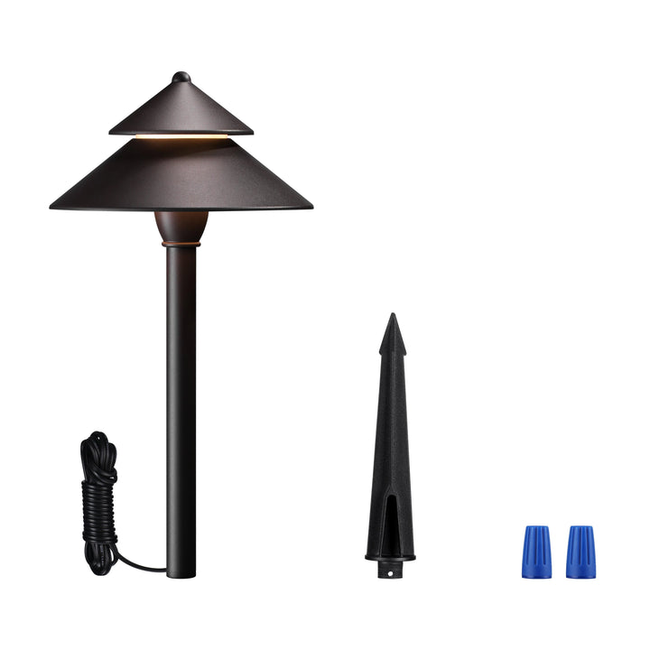 Outdoor Landscape Lighting LED 12V Low Voltage CDPAL01 Antico LED Aluminum Landscape Pathway Lights 3W 3000K 12-24V AC/DC Low Voltage Brown Mushroom Outdoor Landscape Lighting