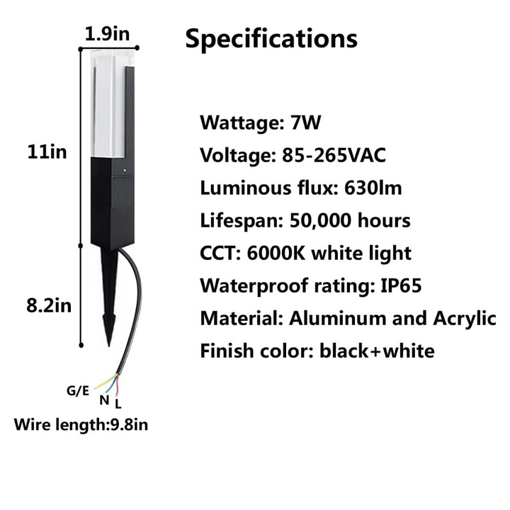 Outdoor Landscape Lighting LED 12V Low Voltage ALPL01 4-Pack 7W LED Line Voltage Bollard Landscape Light | High Voltage Path Light Waterproof