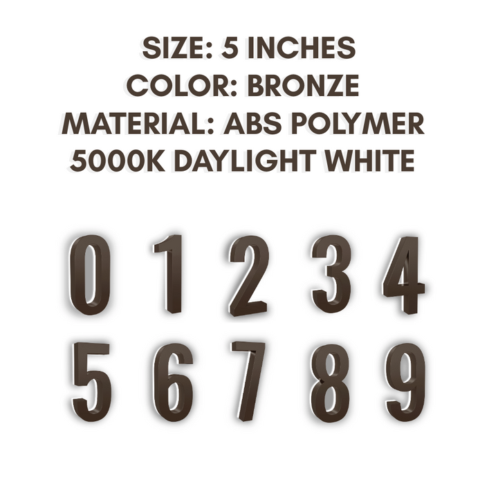 Outdoor Landscape Lighting LED 12V Low Voltage LED Backlit House Number Light 5" and 7" 5000K Daylight White DC9V Low Voltage LED Modern ABS Polymer Home Address Sign Light