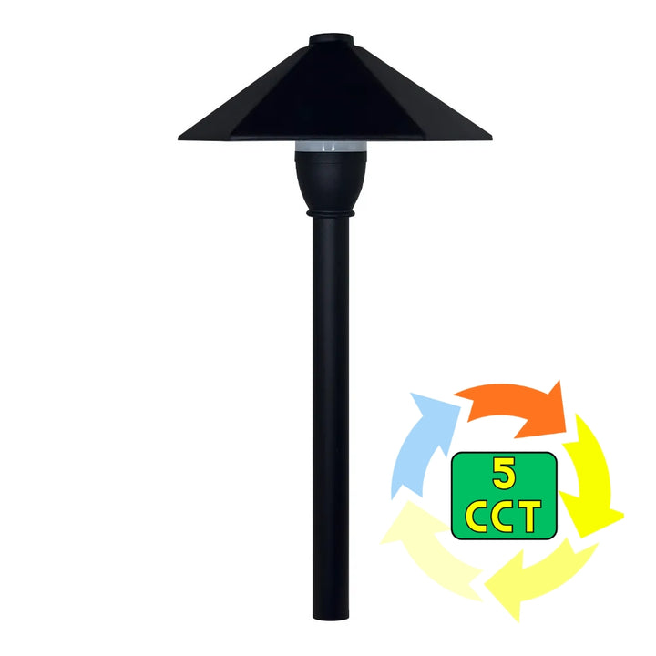 Outdoor Landscape Lighting LED 12V Low Voltage CDPA78 3W 12V AC/DC Low Voltage Hexagon Umbrella Hat 5CCT Integrated LED Aluminum Path Light