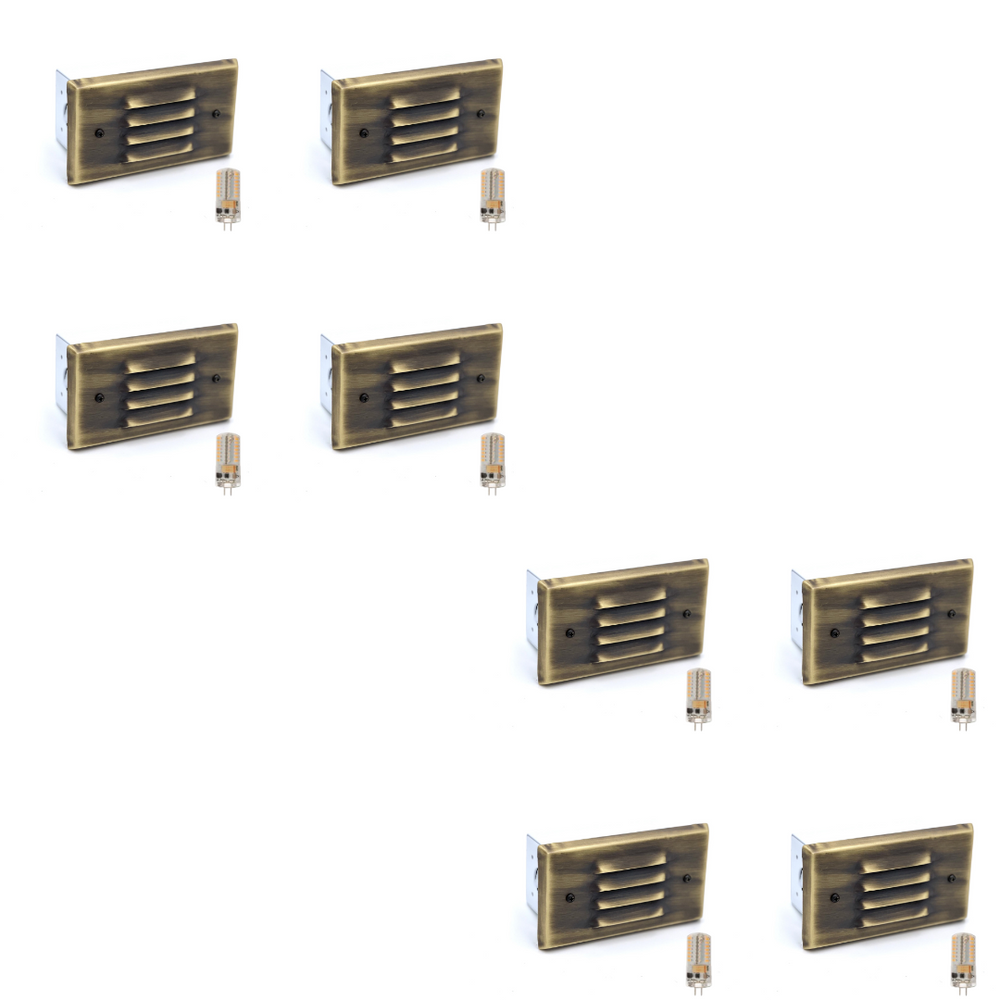Outdoor Landscape Lighting LED 12V Low Voltage STBP05 Tulay Outdoor Step Light Solid Brass Louvered Small 4x/8x/12x G4 2W Dimmable 2700K Package Low Voltage Landscape Lighting