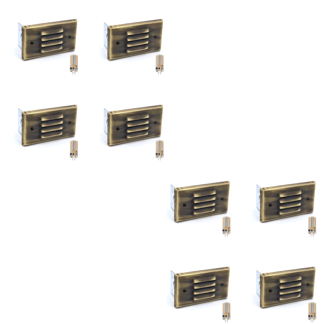 Outdoor Landscape Lighting LED 12V Low Voltage STBP05 Tulay Outdoor Step Light Solid Brass Louvered Small 4x/8x/12x G4 2W Dimmable 2700K Package Low Voltage Landscape Lighting
