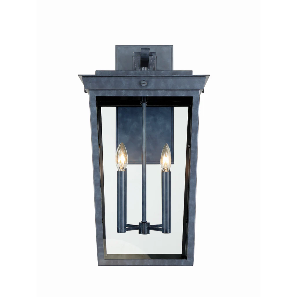 Outdoor Landscape Lighting LED 12V Low Voltage Belmont 4 Light Outdoor Sconce 14"x26" Stainless Steel and Clear Glass Graphite Metal Finish 120V 4 E12 Candelabra Base LED Bulb Socket for Patio, Garden, Exterior Walls
