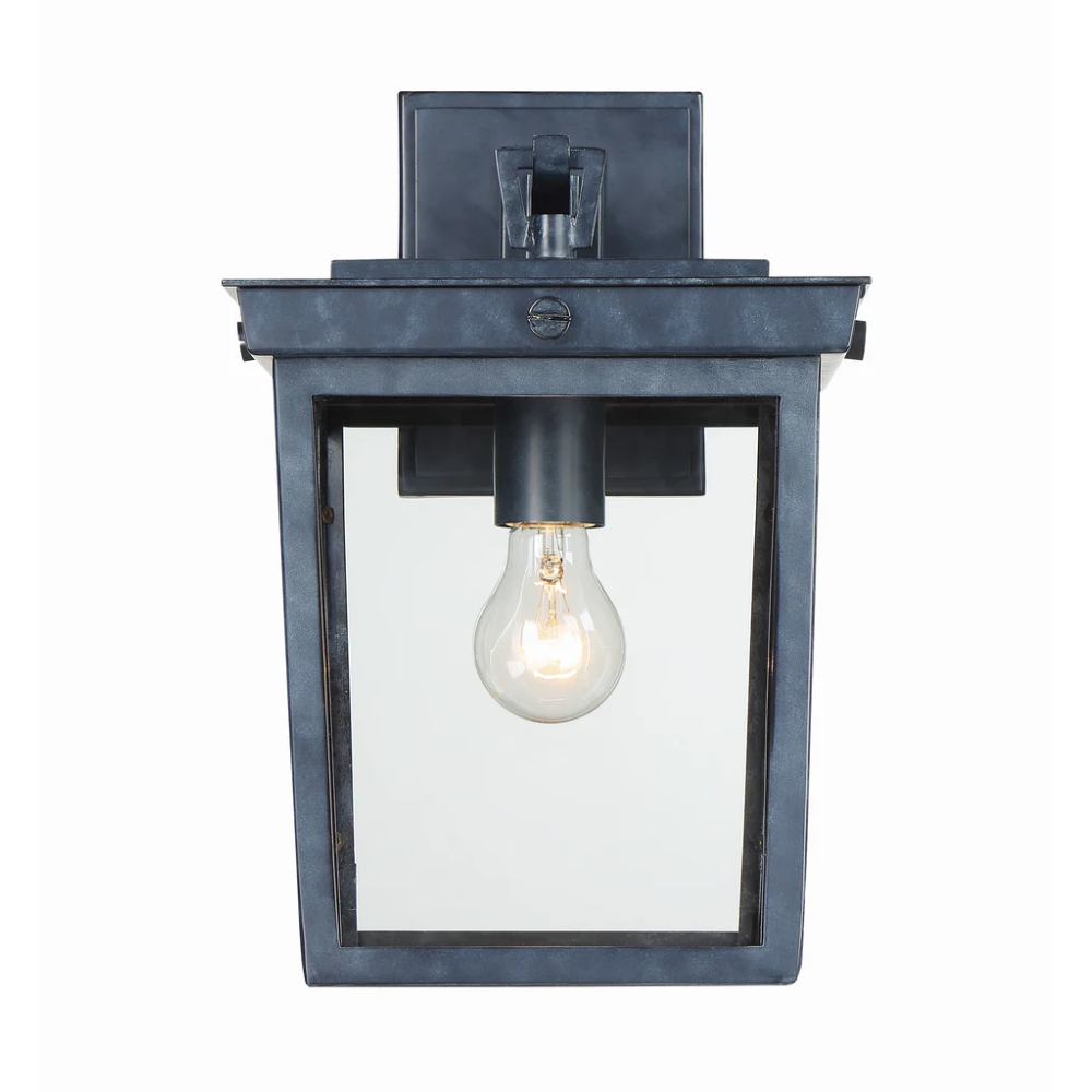 Outdoor Landscape Lighting LED 12V Low Voltage Belmont 1 Light Outdoor Sconce 9.5"x14" Stainless Steel and Clear Glass Graphite Metal Finish 120V 1 E26 Medium Base LED Bulb Socket for Patio, Garden, Exterior Walls
